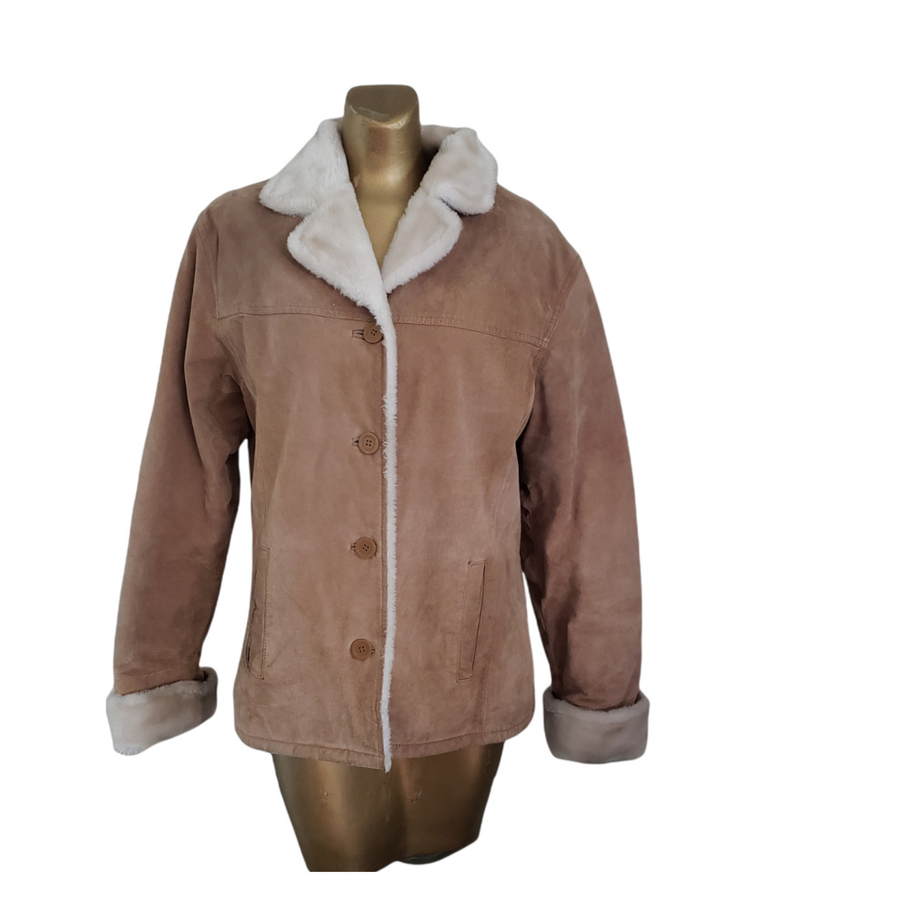 Adler Collection Women's Tan Lamb Skin Leather Jacket Size Large